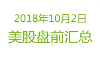 美股2018年10月2日盘前分析